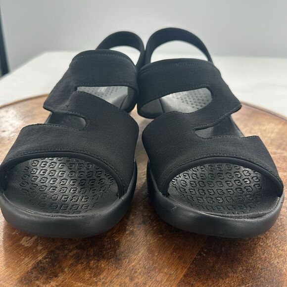 Bzees Sandals Wm 11M Cleo Black Elastic Slingback Strappy Open Toe Comfort - Picture 13 of 13